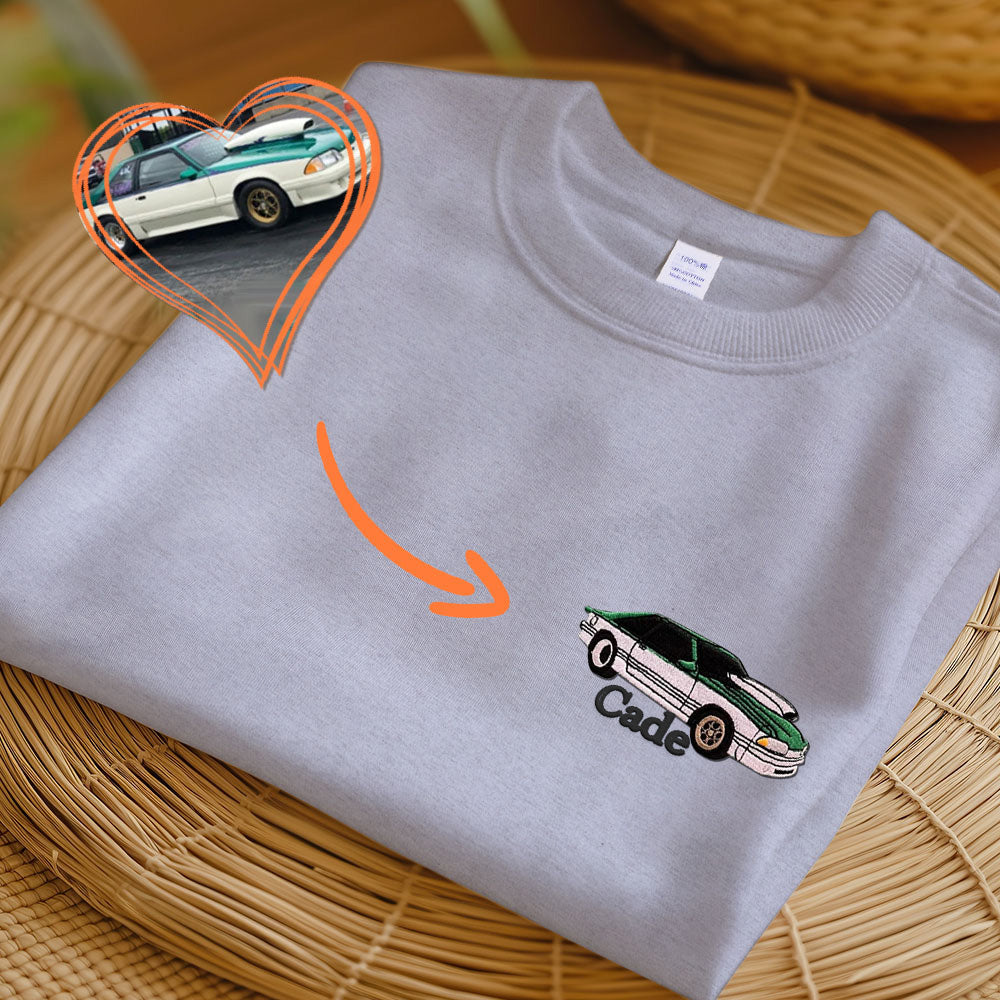 Custom Embroidered Car T-shirt Custom Car T-shirt Custom Car T-shirt Embroidered Personalized Dad Gift Custom Sweatshirt Gift For Him