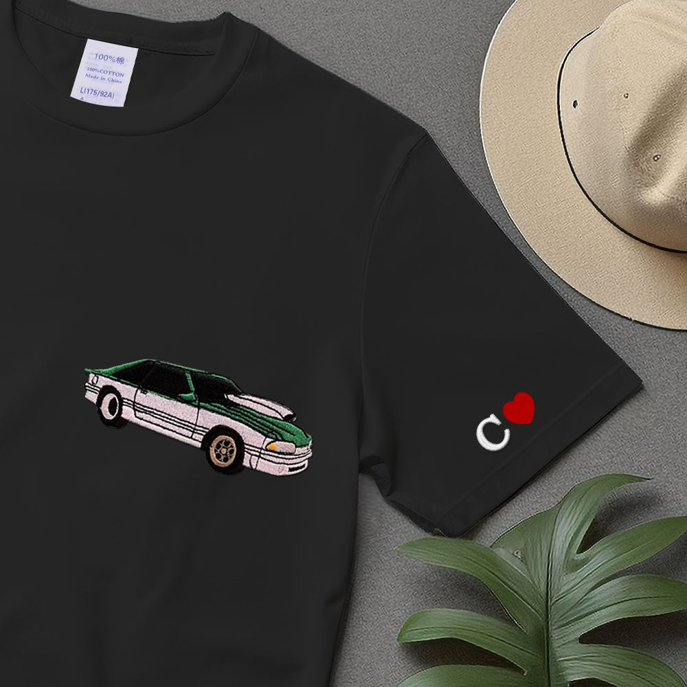 Custom Car Portrait Embroidered T-shirt, Custom Cars Portrait Matching T-shirt