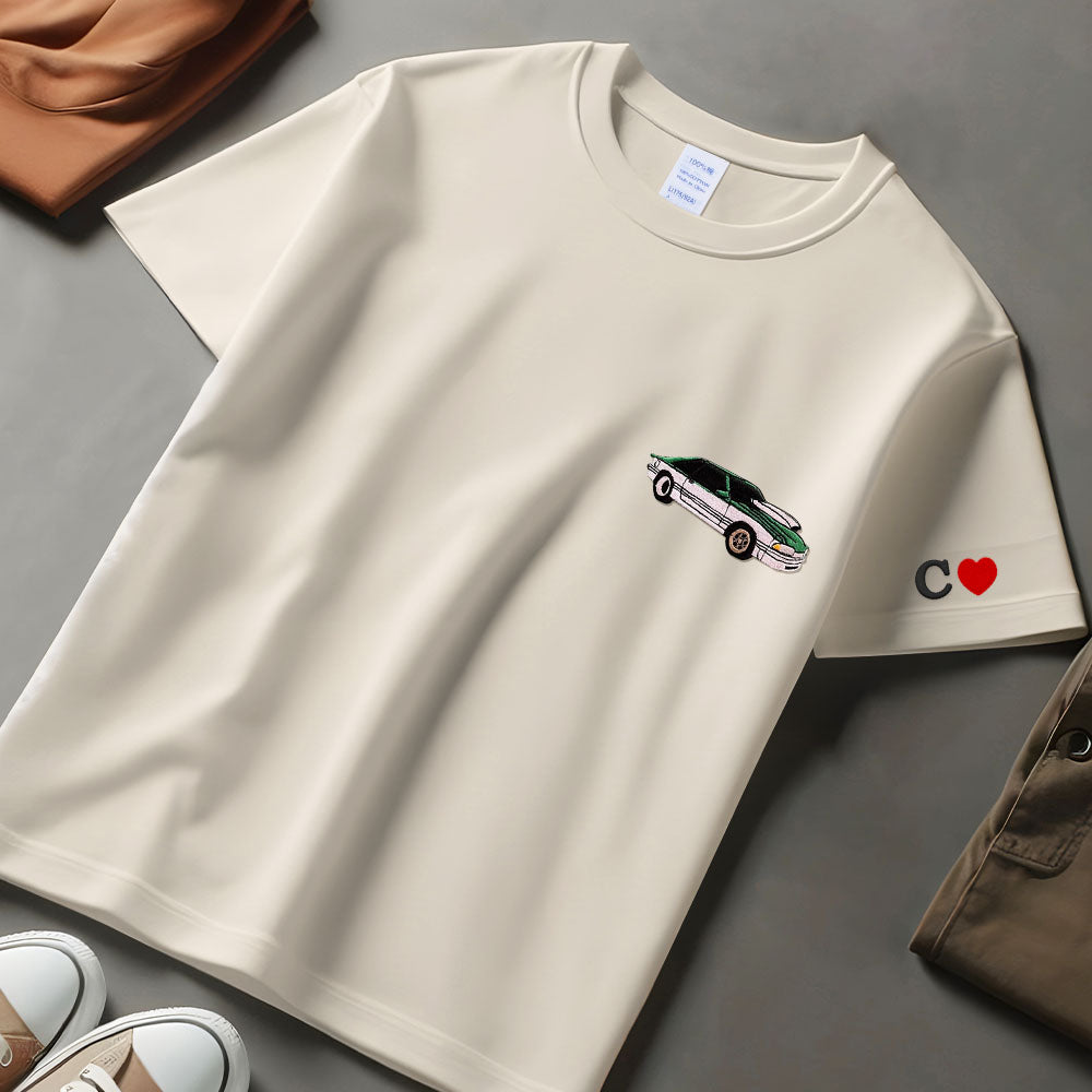 Custom Car Portrait Embroidered T-shirt, Custom Cars Portrait Matching T-shirt