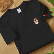 Custom Embroidered Pet From Your Photo T-shirt,Personalized Dog Hoodie, Cat Shirt,Custom Pet Cartoon T-shirt,Pet Lover Gift