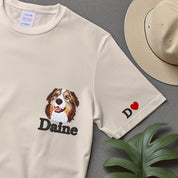 Pet Embroidered T-shirt, Custom Dog Embroidered Sweatshirt, Cat Sweatshirt, Pet Face Comfort Colors Shirt, Unique Gifts For Dog Lovers