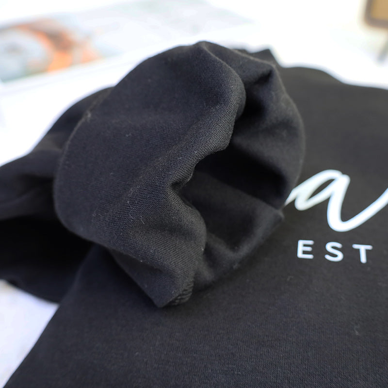 Custom Mama Sweatshirt With Date And Children Name On Sleeve