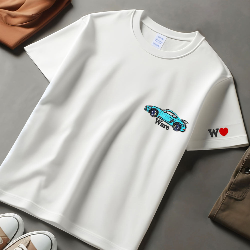 Cars Couple Sweater Embroidered T-shirt, Trending Crewneck, Embroidery Hoodie