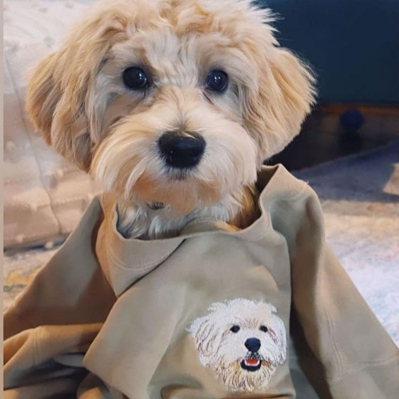 Custom Dog Face Hoodie Embroidered Sweatshirt with Your Pet’s Picture