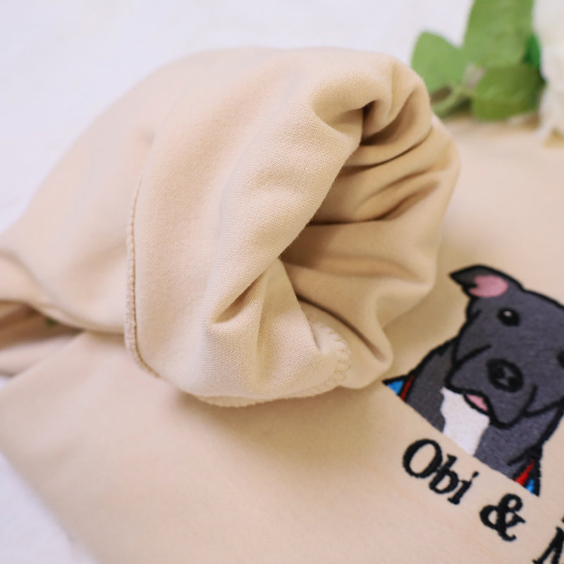 Custom Pet Embroidered Sweatshirt Personalized With Your Pet’s Photo and Name Embroidery Sweatshirt