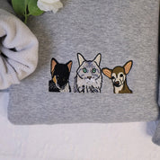 Plus Velvet Style-Gifts For Pet Lover-Personalized Pet Face And Pet Name Sweatshirt