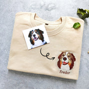 Custom Dog Face Hoodie Embroidered Sweatshirt with Your Pet’s Picture