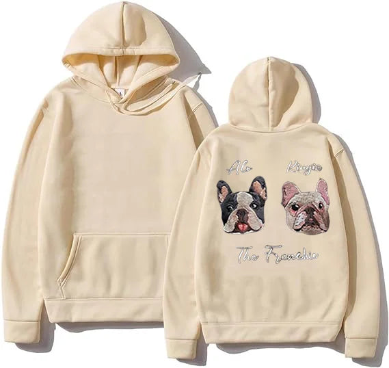 Personalized Embroidered Hoodie Custom Head Cute Gift for Animal Lovers