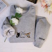 Plus Velvet Style-Gifts For Pet Lover-Personalized Pet Face And Pet Name Sweatshirt