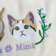 Custom Embroidered Hoodie/Sweatshirt With Pet Portrait Flower