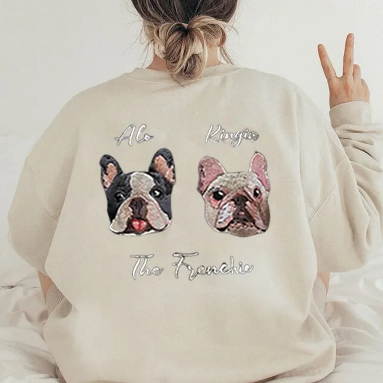 Personalized Embroidered Hoodie Custom Head Cute Gift for Animal Lovers