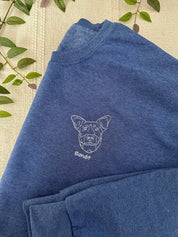 Personalized Embroidered Sweatshirt, Custom Pet Portrait Photo Crewneck Gift, Personalized Pet Face Sweatshirt Gift