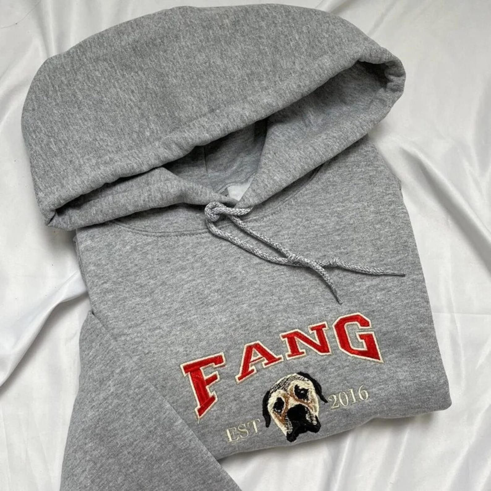 Pet Photo Hoodie Custom Cat Face Embroidered Sweatshirt for Pet Lovers