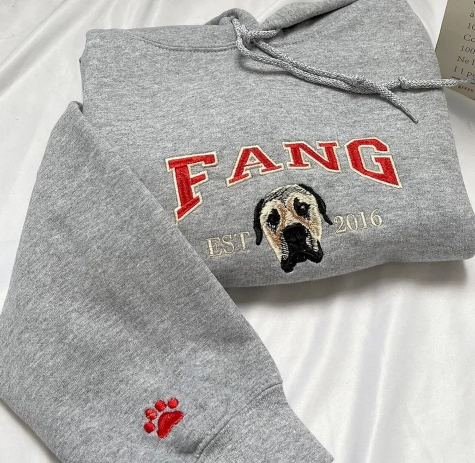 Pet Photo Hoodie Custom Cat Face Embroidered Sweatshirt for Pet Lovers