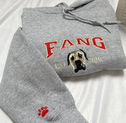 Pet Photo Hoodie Custom Cat Face Embroidered Sweatshirt for Pet Lovers