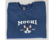 Custom Pet Embroidery Sweatshirt from Photo, Personalized Dog Embroidered Sweatshirt, Pet Face Sweatshirt, Crewneck, Tee or Hoodie